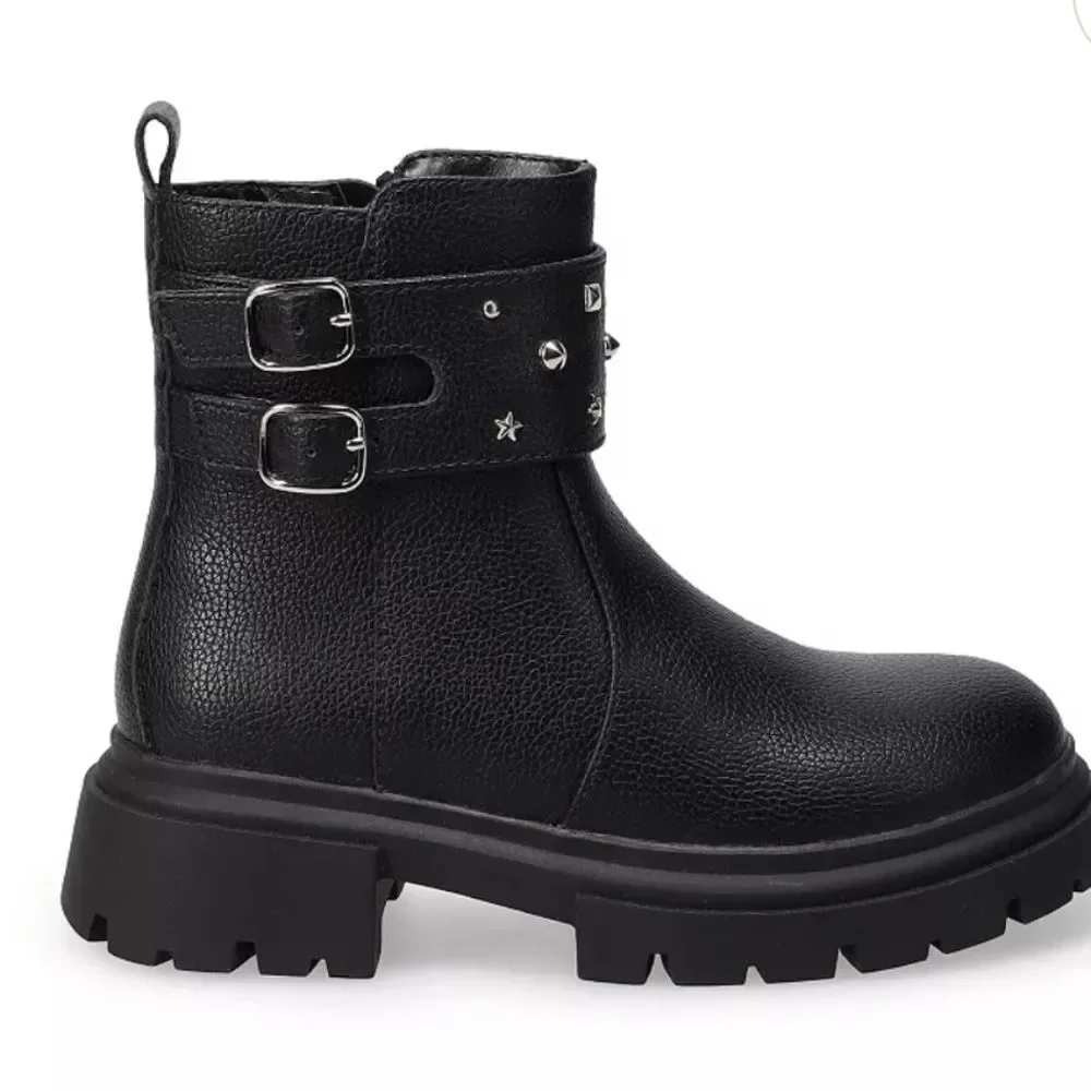 Sonoma Black Kids Boots with Buckle Accents